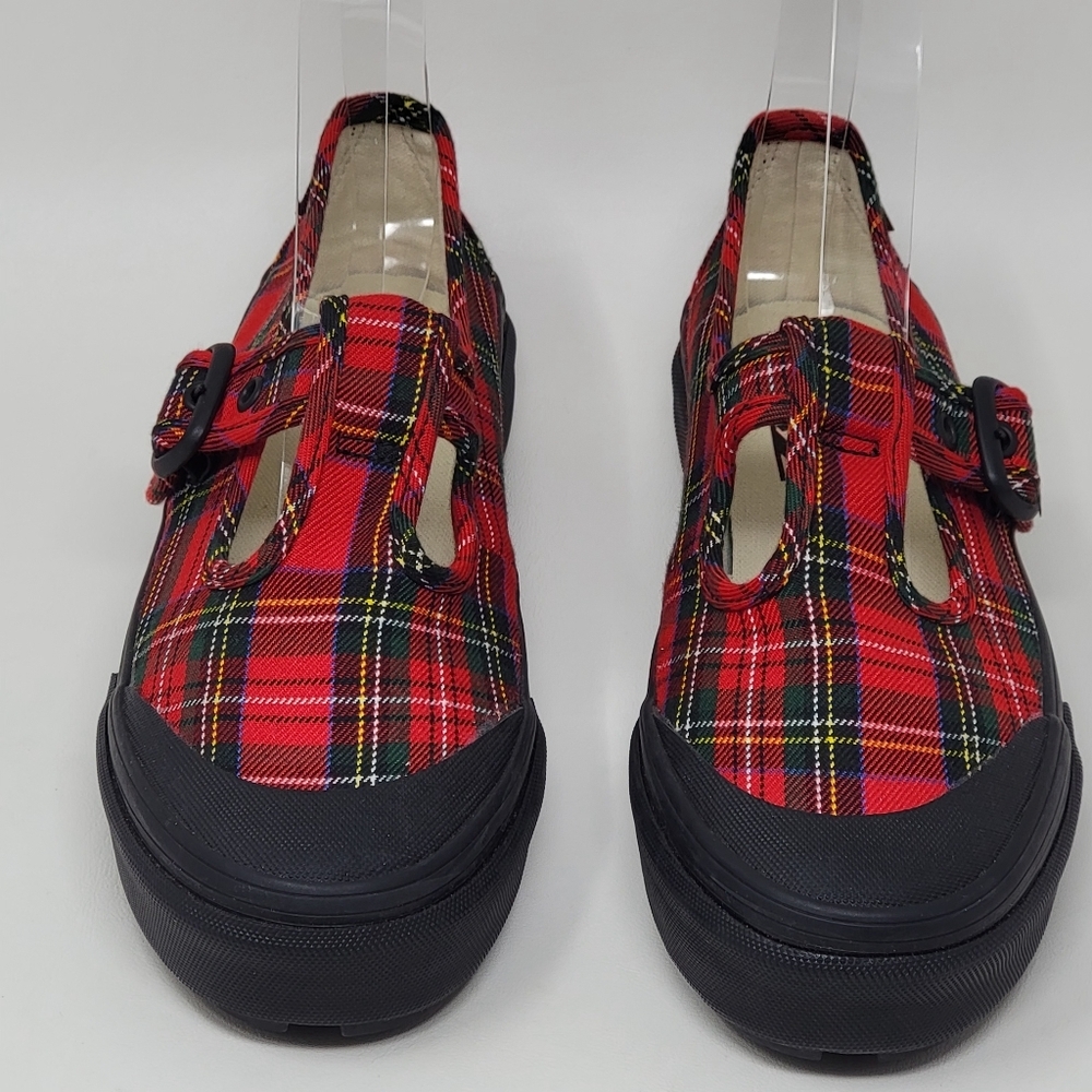 Vans Women's Size 6 Style 93 Red Tartan Plaid Mary Jane Sneakers 507452 New - Picture 5 of 11